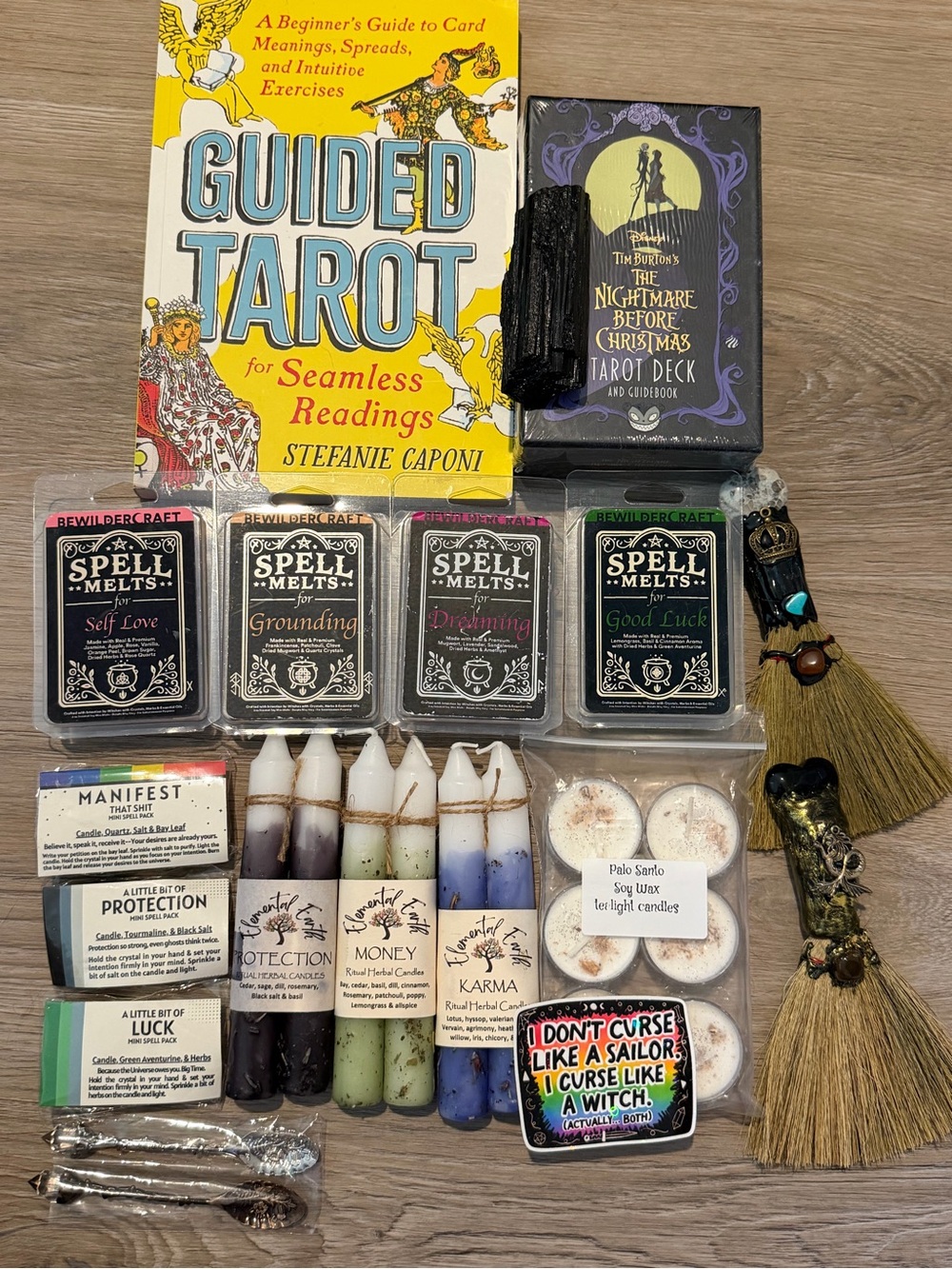 Witchy Vibes Box Tarot Cards, Spell Candles, Wax Melts, Brooms And Much More